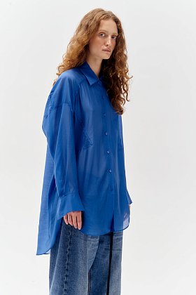 limited блуза шифон голубая