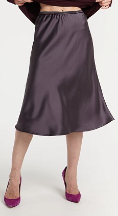 Фото модной одежды - ригги юбка атласная по косой графит сезон 2020 года