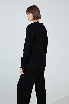 Фото модной одежды - агва костюм пуловер с брюками черный сезон 2020 года