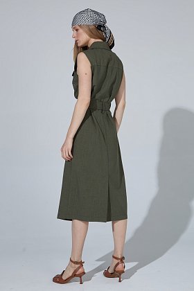 Фото модной одежды - эмин платье сафари лен хаки сезон 2020 года