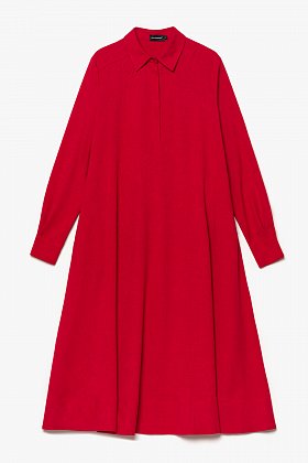 Фото модного лиа платье трапеция красное сезон 2020 года