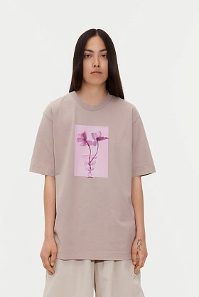 limited футболка цветы бежевая