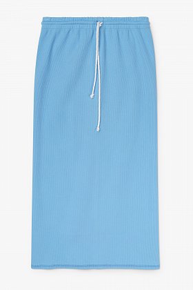 Фото модного айка юбка трикотажная макси голубая сезон 2020 года
