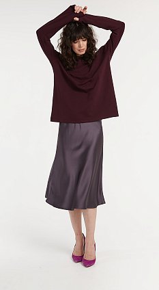 Фото модного ригги юбка атласная по косой графит сезон 2020 года