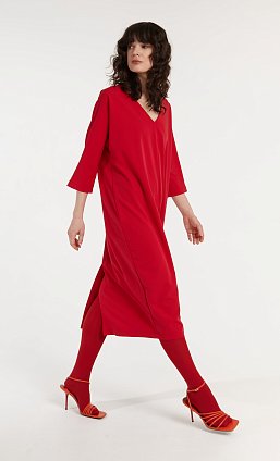 Фото модной одежды - мила платье-кокон красное сезон 2020 года