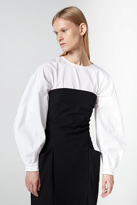 Фото модного берта платье-корсет черный сезон 2020 года