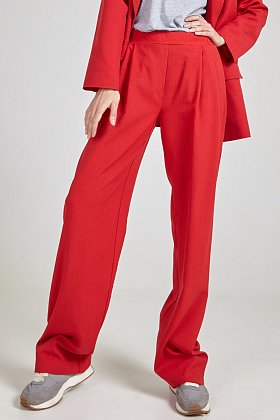 Фото модного илона брюки лен красные сезон 2020 года