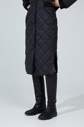 Фото модного лео юбка стеганная черная сезон 2020 года