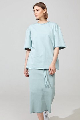 Фото модной одежды - айка юбка трикотажная макси мятная сезон 2020 года