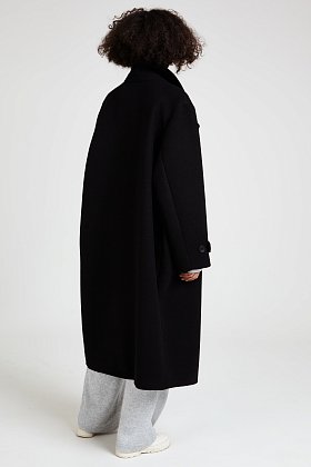 Фото модной одежды - либа пальто кокон цвет черный сезон 2020 года