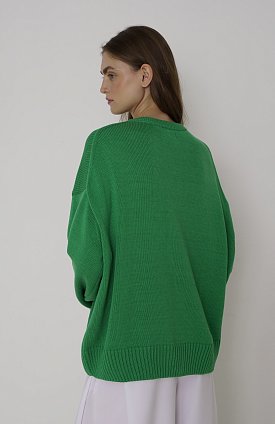 Фото модной одежды - ксин джемпер хлопок зеленый сезон 2020 года
