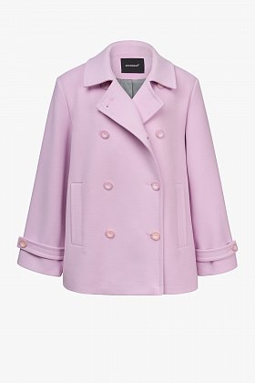 либа пальто короткое розовое