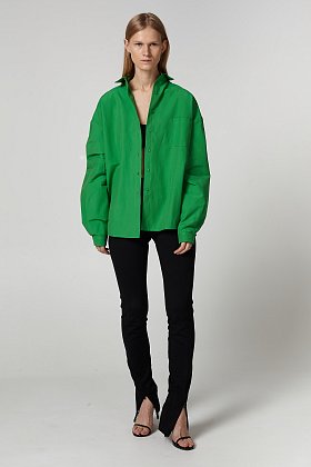 Фото модной одежды - монте премиум рубашка оверсайз зеленый сезон 2020 года