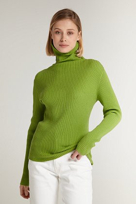 Фото модного limited водолазка мягкая зеленый цвет сезон 2020 года